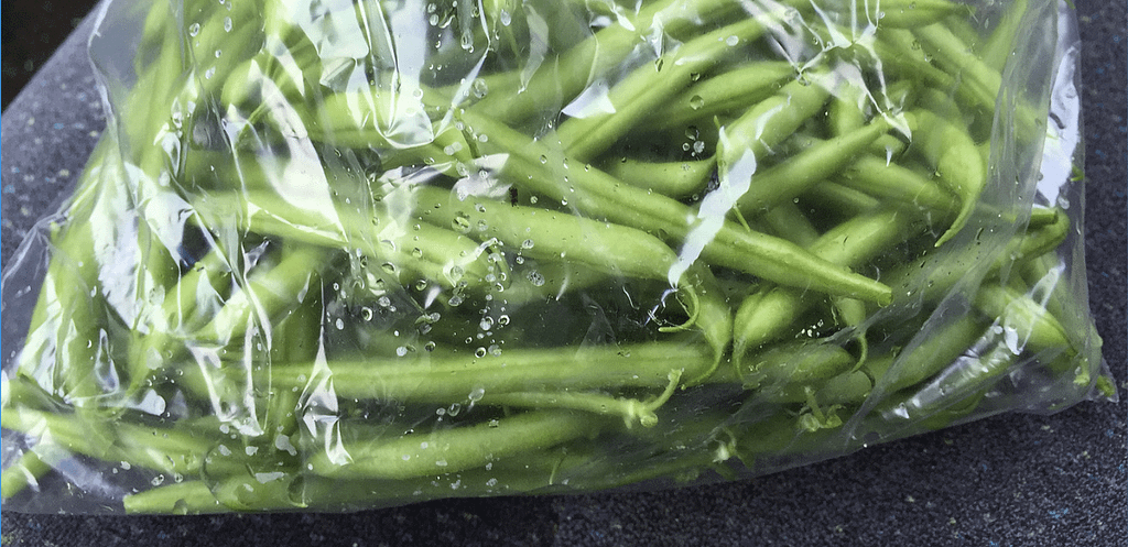 vegetables in plastic bag
