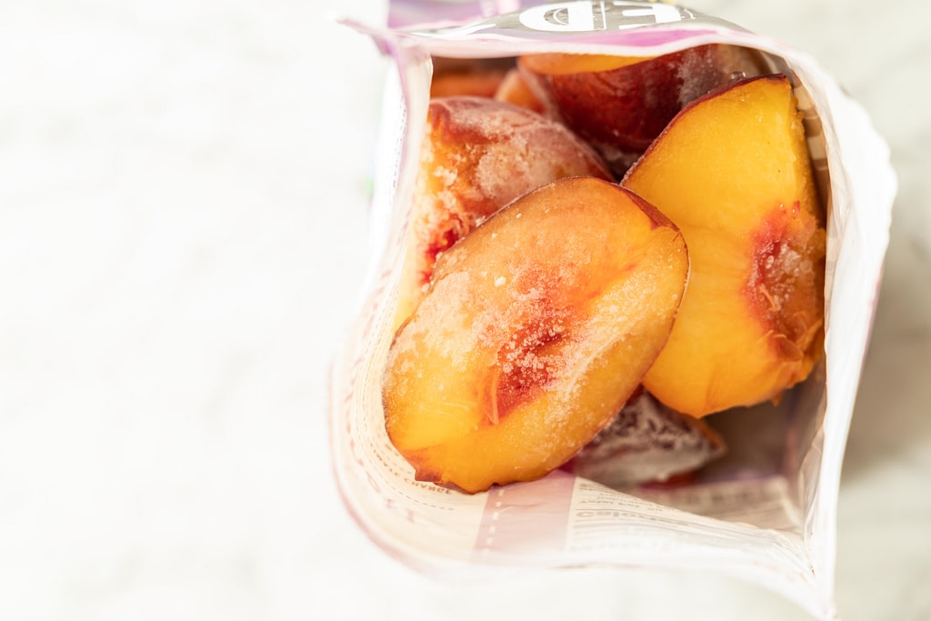 peaches frozen in resealable bag