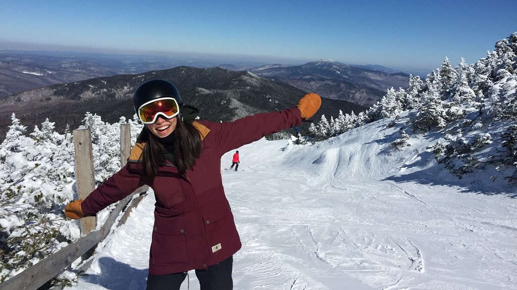 Megan snowboarding